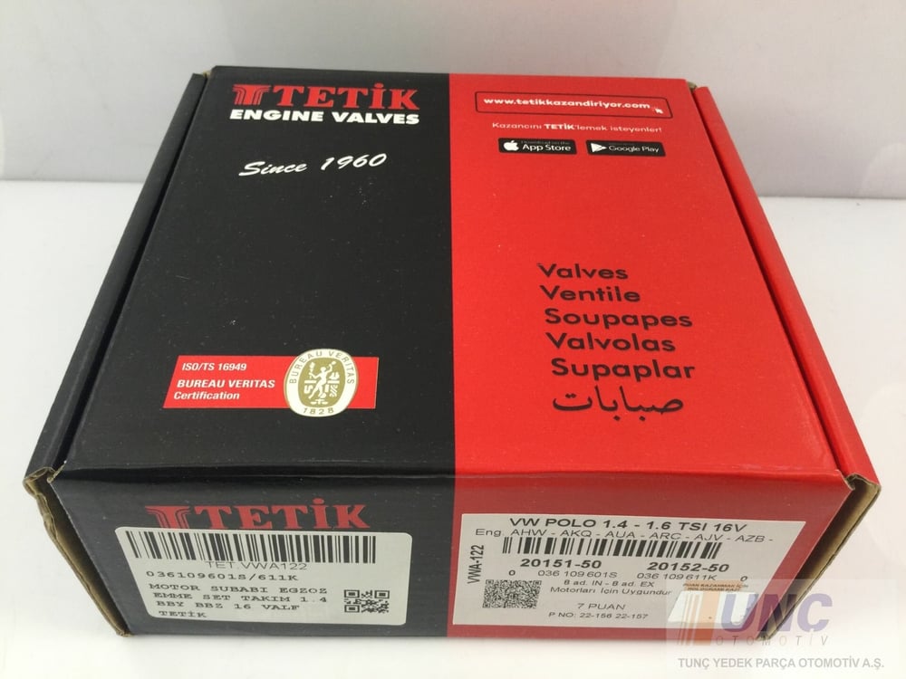 TETIK VWA122 Supap 036109601S 611K uygun fiyat hızlı kargo