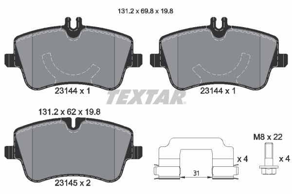 TEXTAR 2314401 Fren Balatası 0034202520 uygun fiyat hızlı kargo