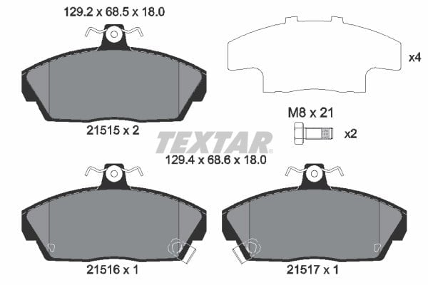 TEXTAR 2151503 Fren Balatası 45022S6DE01 uygun fiyat hızlı kargo