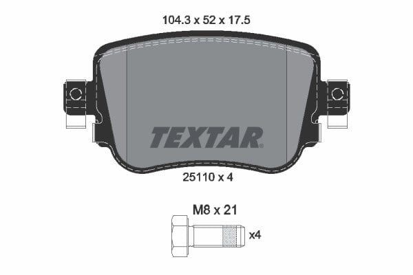 TEXTAR 2511001 Fren Balatası 5Q0698451B uygun fiyat hızlı kargo