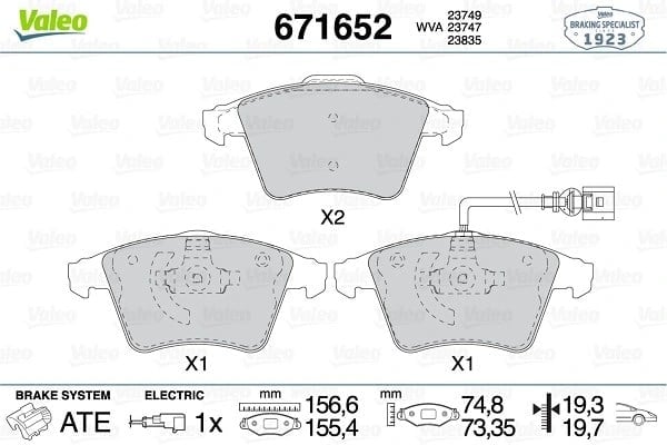 VALEO 671652 Fren Balatası 7L6698151F uygun fiyat hızlı kargo