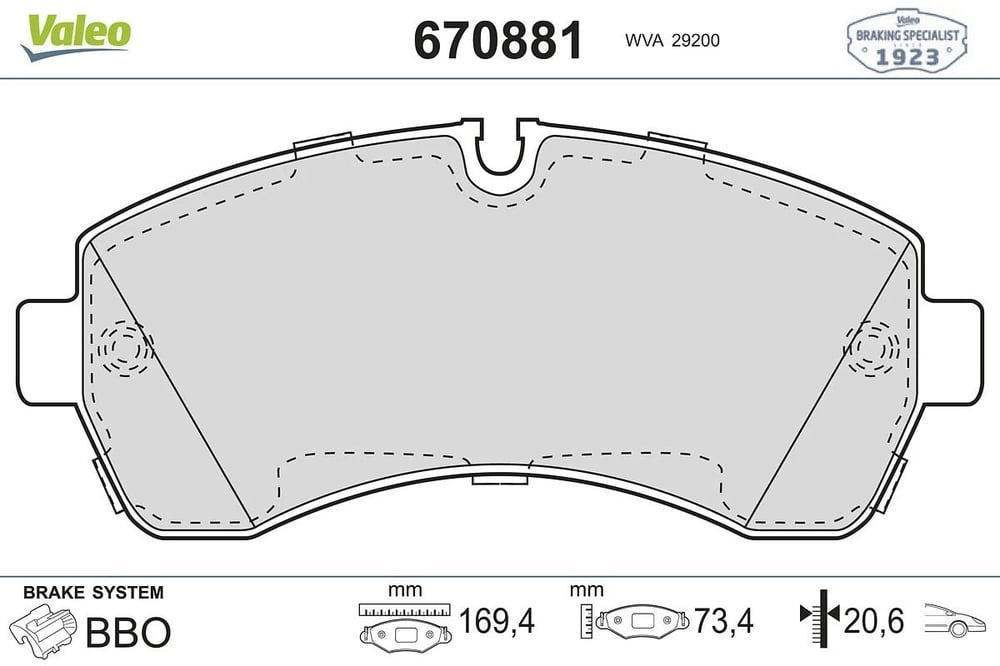 VALEO 670881 Fren Balatası 0044206820 uygun fiyat hızlı kargo