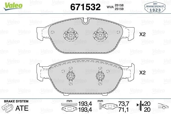 VALEO 671532 Fren Balatası 4H0698151G uygun fiyat hızlı kargo