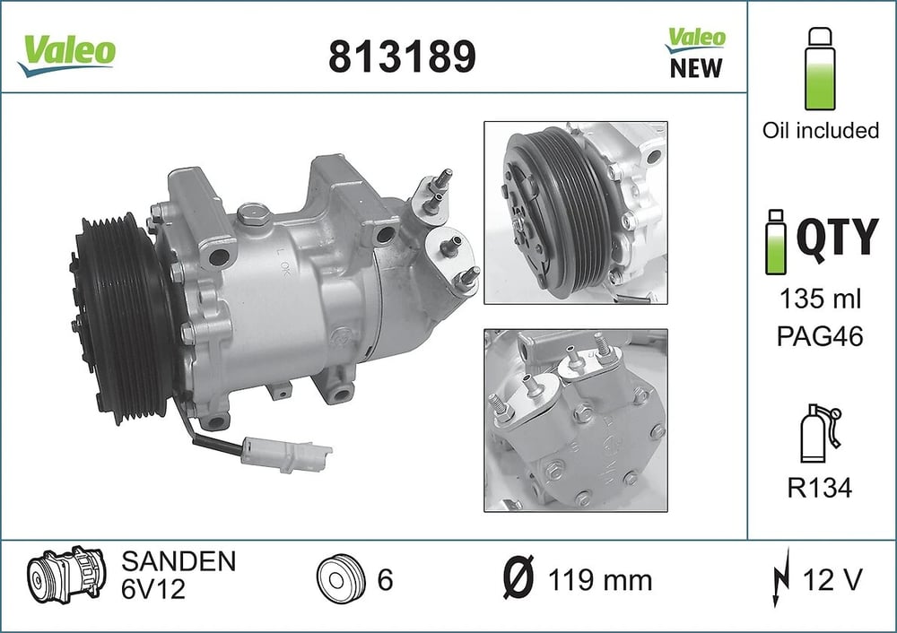 VALEO 813189 Klima Kompresörü 1608881380 uygun fiyat hızlı kargo