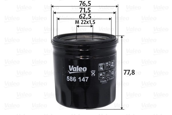 VALEO 586147 Yağ Filtresi 1812551 uygun fiyat hızlı kargo