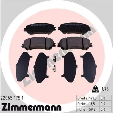 ZIMMERMANN 22065 175 1 Fren Balatası 410601596R uygun fiyat hızlı kargo