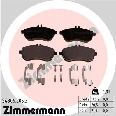 ZIMMERMANN 24306 205 3 Fren Balatası 0004200305 uygun fiyat hızlı kargo