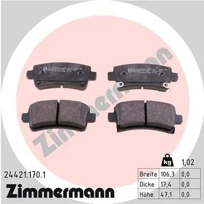 ZIMMERMANN 24421 170 1 Fren Balatası 13237765 uygun fiyat hızlı kargo