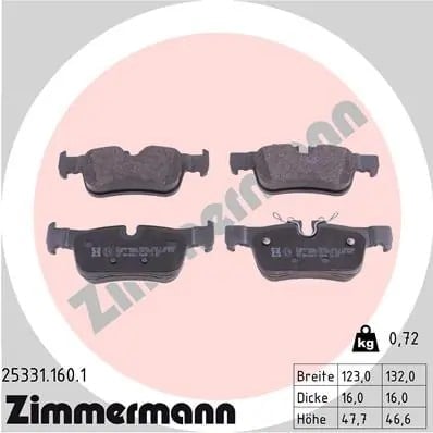 ZIMMERMANN 25331 160 1 Fren Balatası 34216859917 uygun fiyat hızlı kargo