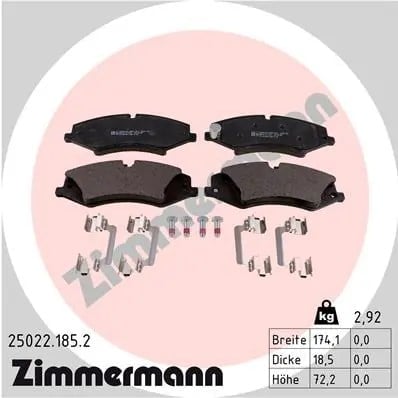 ZIMMERMANN 25022 185 2 Fren Balatası LR015578 uygun fiyat hızlı kargo