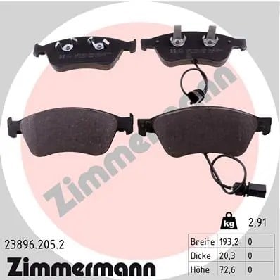 ZIMMERMANN 23896 205 2 Fren Balatası 4E0698151J uygun fiyat hızlı kargo