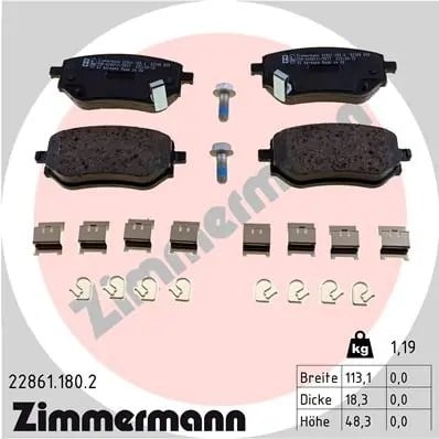 ZIMMERMANN 22861 180 2 Fren Balatası 4704230600 uygun fiyat hızlı kargo