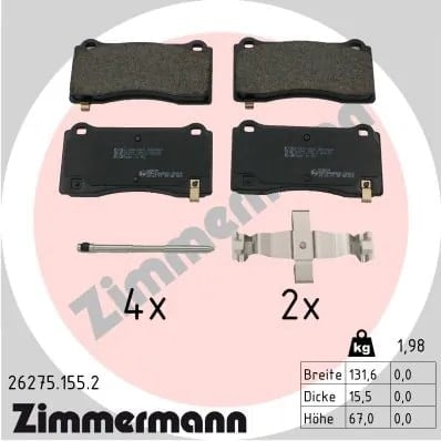 ZIMMERMANN 26275 155 2 Fren Balatası 8008240 00 A uygun fiyat hızlı kargo