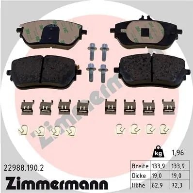 ZIMMERMANN 22988 190 2 Fren Balatası 0004205103 uygun fiyat hızlı kargo