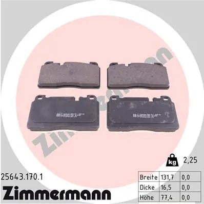 ZIMMERMANN 25643 170 1 Fren Balatası 8R0698151E uygun fiyat hızlı kargo