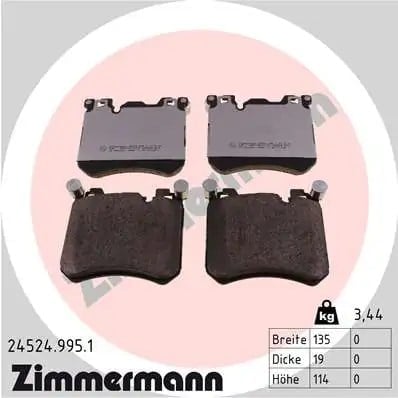 ZIMMERMANN 24524 995 1 Fren Balatası 34114073048 uygun fiyat hızlı kargo