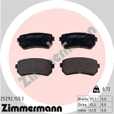ZIMMERMANN 25292 155 1 Fren Balatası 58302 1MA00 uygun fiyat hızlı kargo