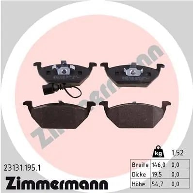 ZIMMERMANN 23131 195 1 Fren Balatası 1J0698151G uygun fiyat hızlı kargo