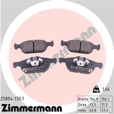 ZIMMERMANN 25804 170 1 Fren Balatası 45022 TV0 E00 uygun fiyat hızlı kargo