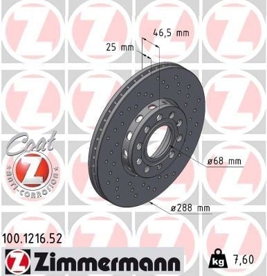 ZIMMERMANN 100 1216 52 Fren Diski 8E0615301Q uygun fiyat hızlı kargo