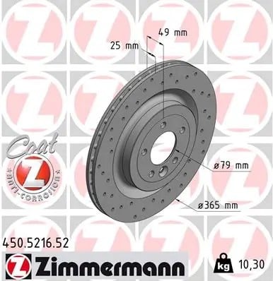 ZIMMERMANN 450 5216 52 Fren Diski LR033303 uygun fiyat hızlı kargo