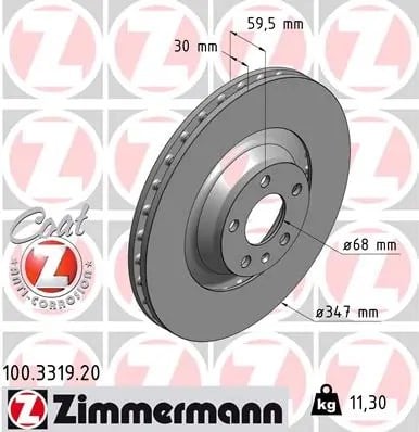 ZIMMERMANN 100 3319 20 Fren Diski 4F0615301G uygun fiyat hızlı kargo