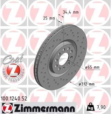 ZIMMERMANN 100 1240 52 Fren Diski 8L0615301 uygun fiyat hızlı kargo