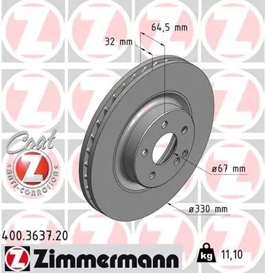 ZIMMERMANN 400 3637 20 Fren Diski 204421000007 uygun fiyat hızlı kargo
