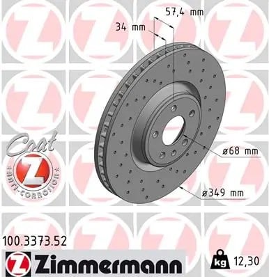 ZIMMERMANN 100 3373 52 Fren Diski 4M0615301P uygun fiyat hızlı kargo