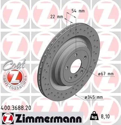 ZIMMERMANN 400 3688 20 Fren Diski 1664230312 uygun fiyat hızlı kargo