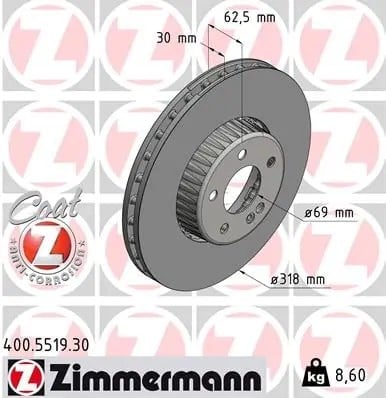 ZIMMERMANN 400 5519 30 Fren Diski 0004212612 uygun fiyat hızlı kargo