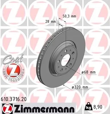 ZIMMERMANN 610 3716 20 Fren Diski 9475266 uygun fiyat hızlı kargo