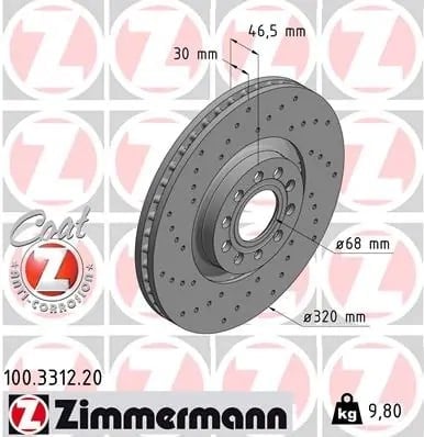 ZIMMERMANN 100 3312 20 Fren Diski 8E0615301AE uygun fiyat hızlı kargo
