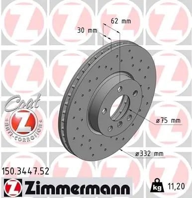ZIMMERMANN 150 3447 52 Fren Diski 34116771985 uygun fiyat hızlı kargo
