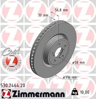 ZIMMERMANN 530 2464 20 Fren Diski 26300 AG000 uygun fiyat hızlı kargo
