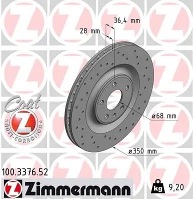 ZIMMERMANN 100 3376 52 Fren Diski 4M0615601J uygun fiyat hızlı kargo