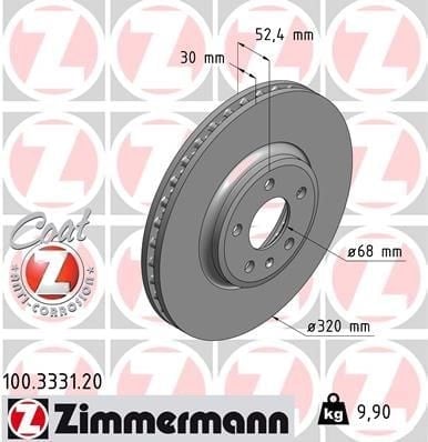 ZIMMERMANN 100 3331 20 Fren Diski 8K0615301A uygun fiyat hızlı kargo