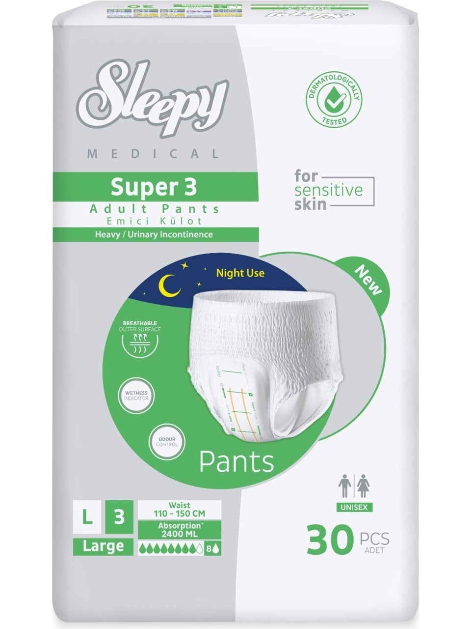 Sleepy Hasta Bezi Süper 3 Külot 30'lu L