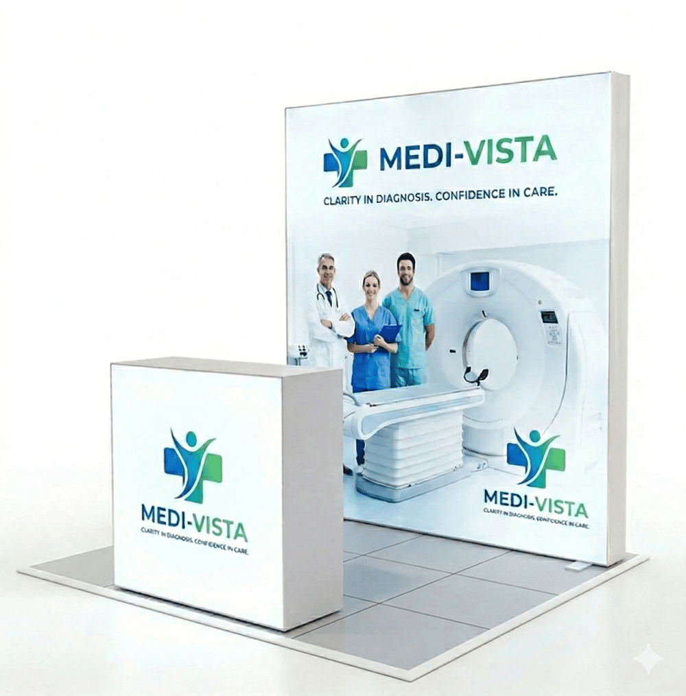 4 m² Modüler Lightbox kongre Standı (200x200 cm) -set2