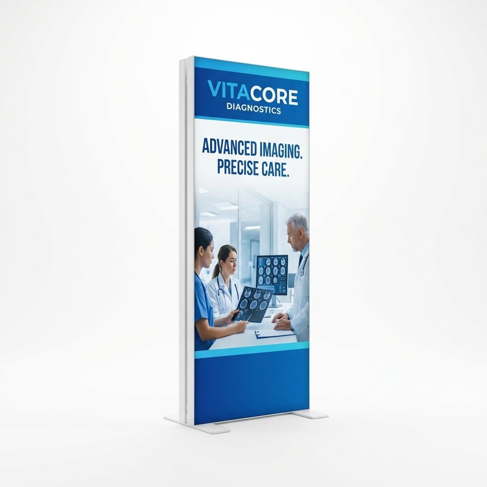 Ayaklı Lightbox 50×150 cm - Ön Cephe Görünümü