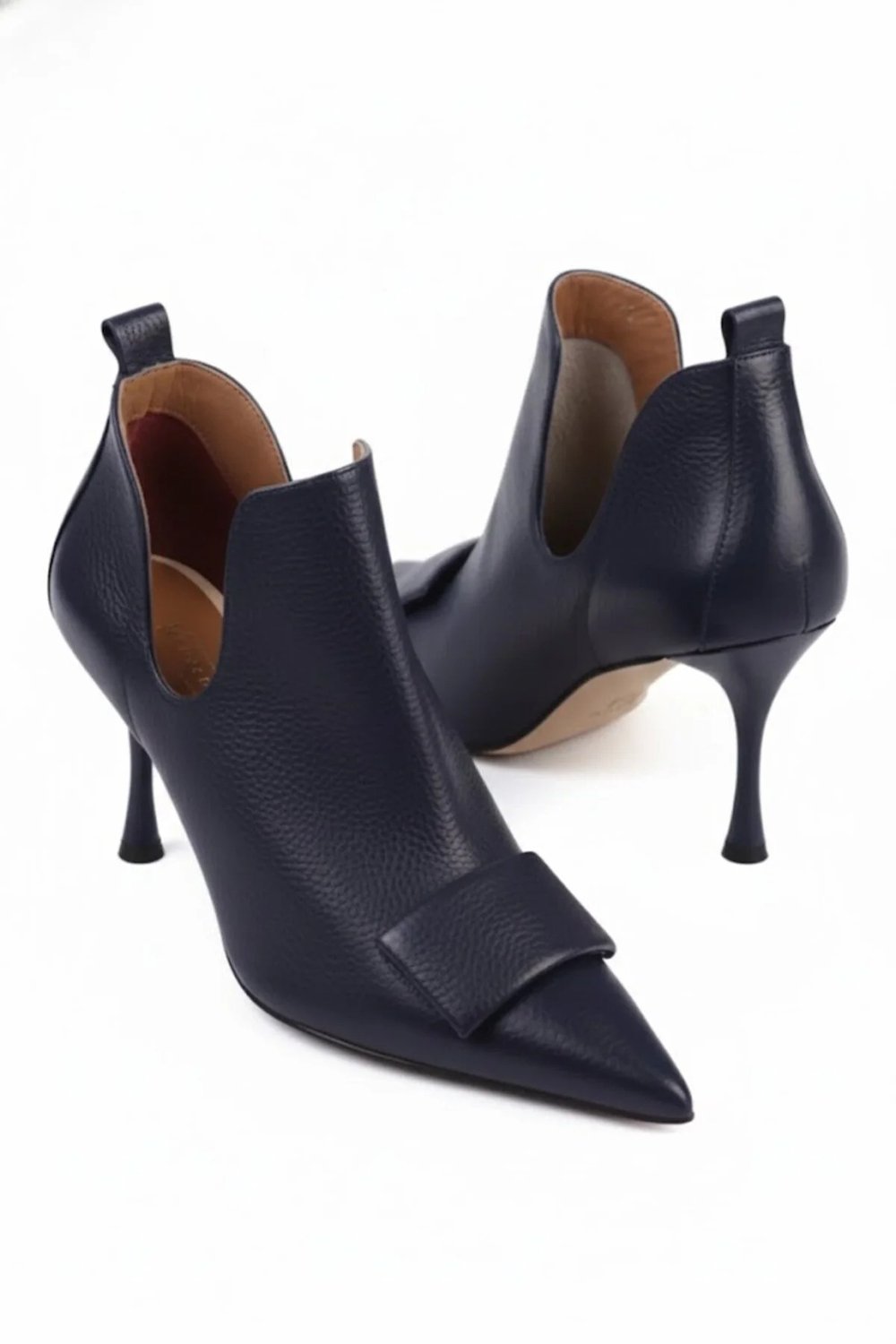Karvenshoes Haki̇ki̇ Deri̇ Laci̇vert Renk Bot 549