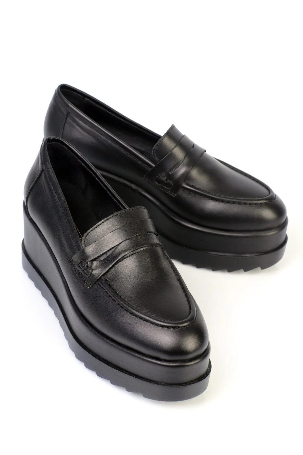 Karvenshoes Haki̇ki̇ Deri̇ Loofer Ayakkabi 0001