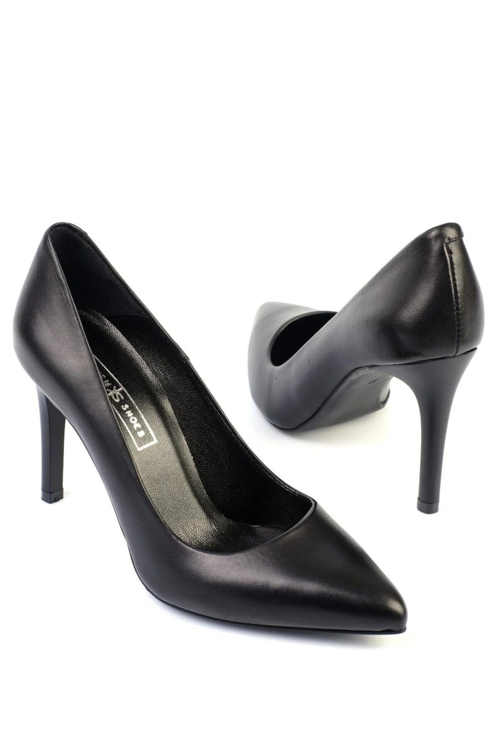 Karvenshoes Haki̇ki̇ Deri̇ Sti̇letto Ayakkabi 779