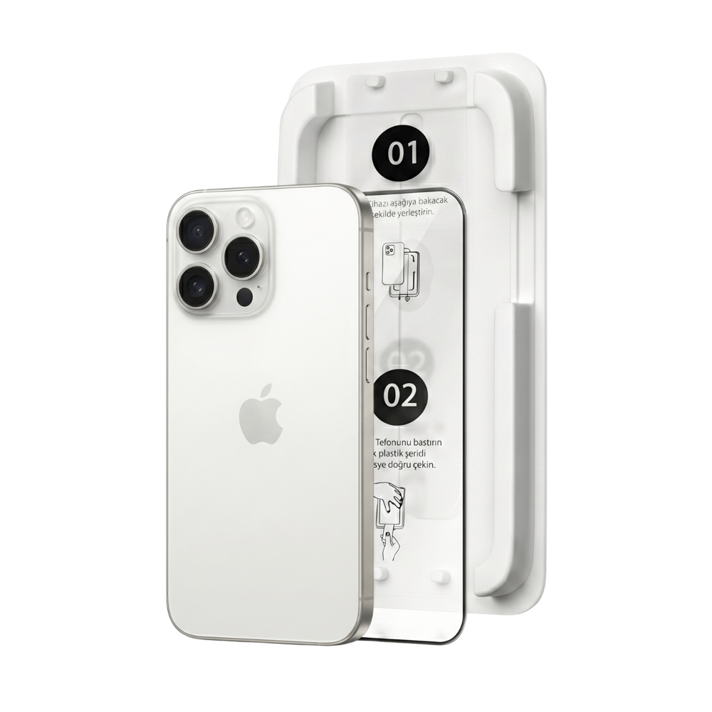 Fulltech MagicBox iPhone 16 Pro Premium Tempered Glass Aparatlı Ekran Koruyucu - Clear