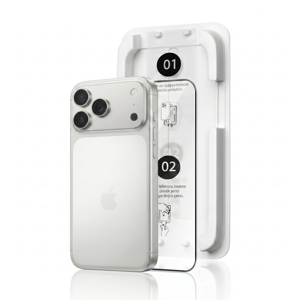 Fulltech MagicBox iPhone 17 Pro Premium Tempered Glass Aparatlı Ekran Koruyucu - Clear