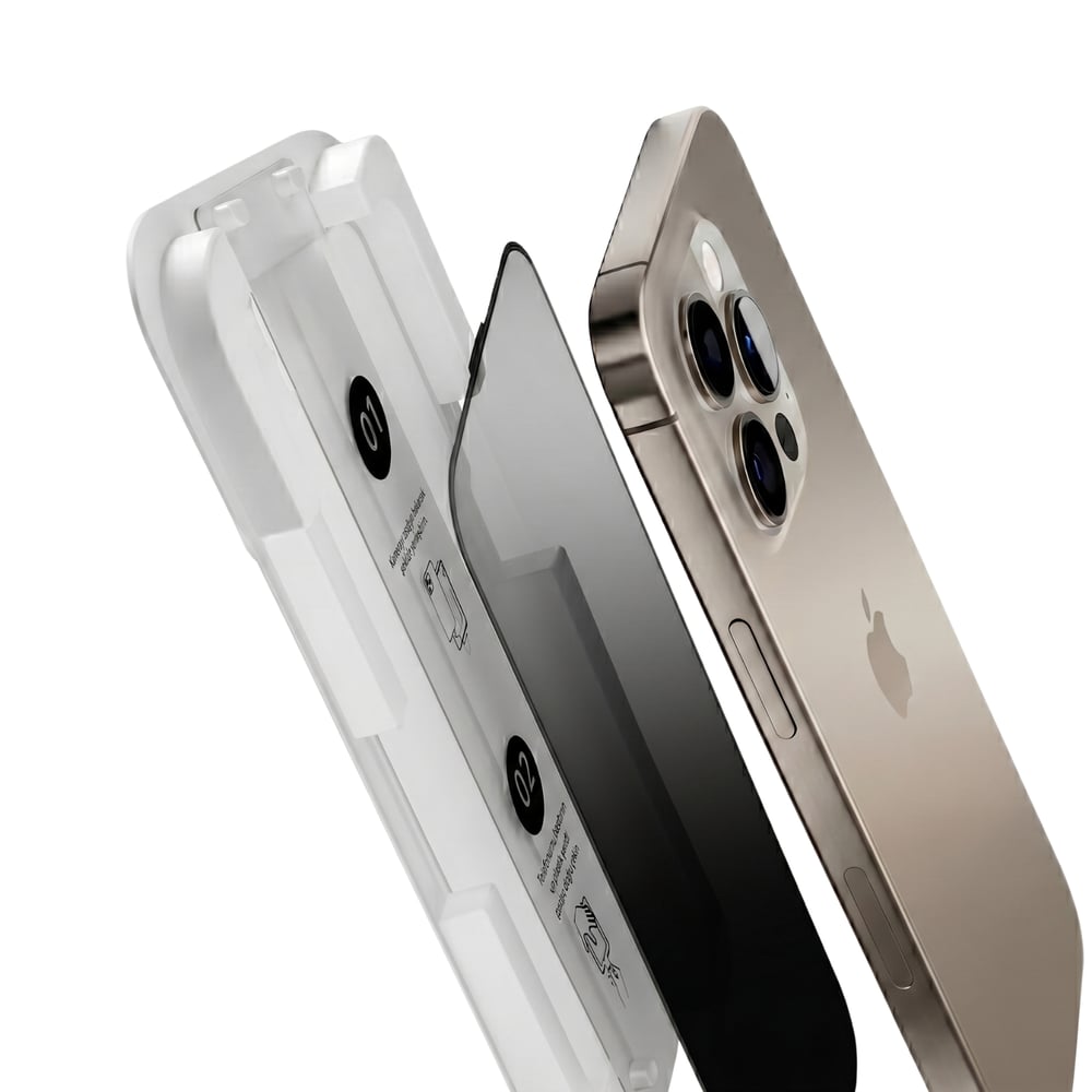 Fulltech MagicBox iPhone17e/16e/14/13Pro/13 Premium Tempered Glass Aparatlı Ekran Koruyucu - Privacy