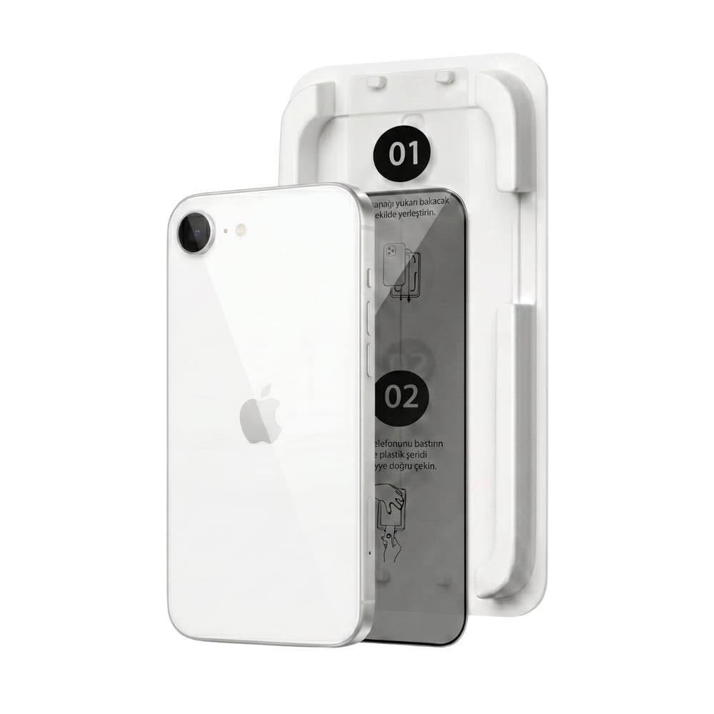 Fulltech MagicBox iPhone17e/16e/14/13Pro/13 Premium Tempered Glass Aparatlı Ekran Koruyucu - Privacy