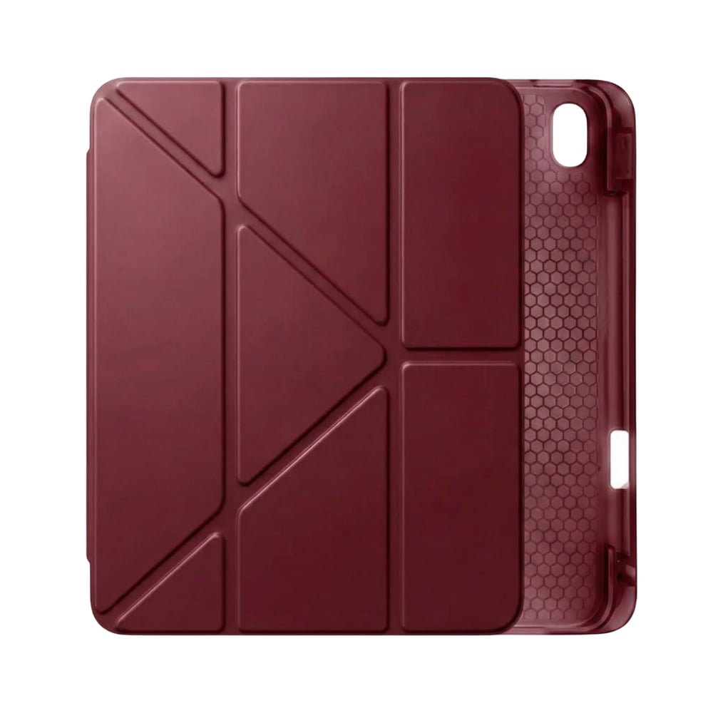 PS iPad A16 / 10.9 (10. nesil) Tri Folding Standlı Kılıf - Bordo