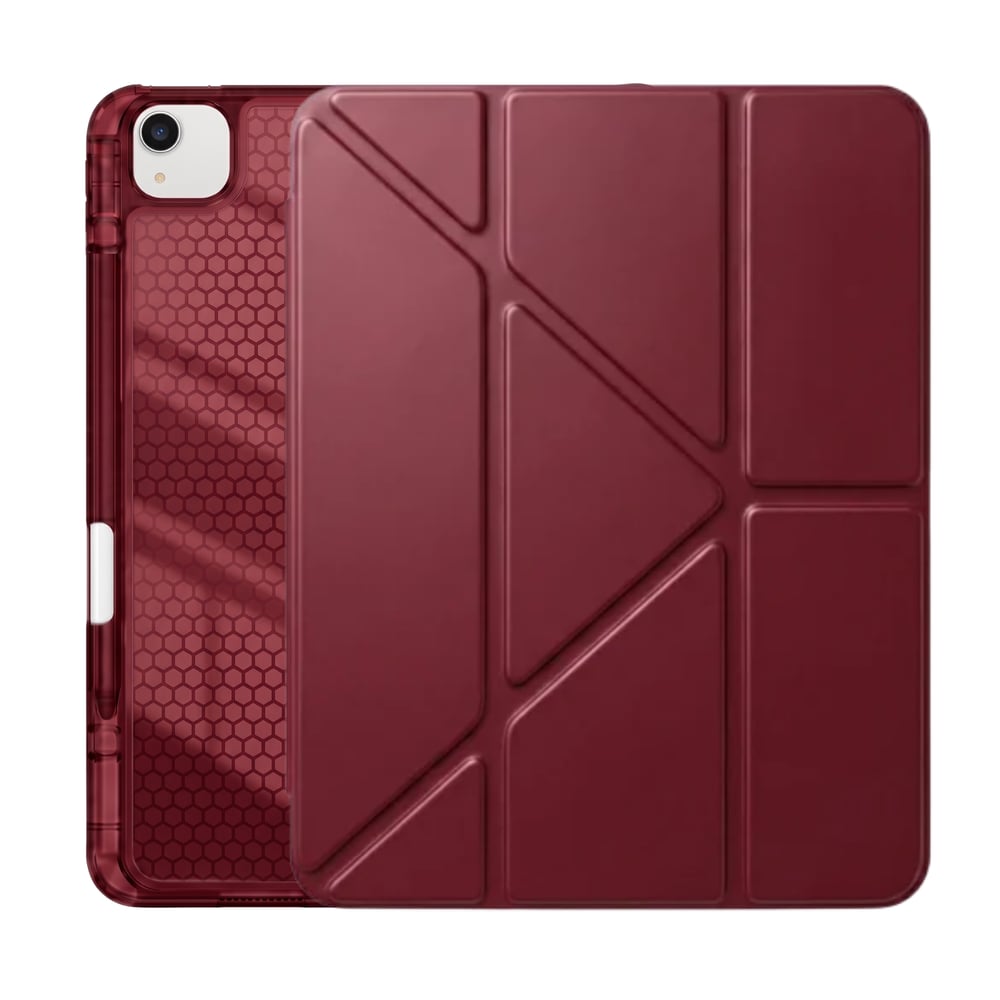 PS iPad Air 13 inç (M4)/(M3)/(M2) Tri Folding Standlı Kılıf - Bordo