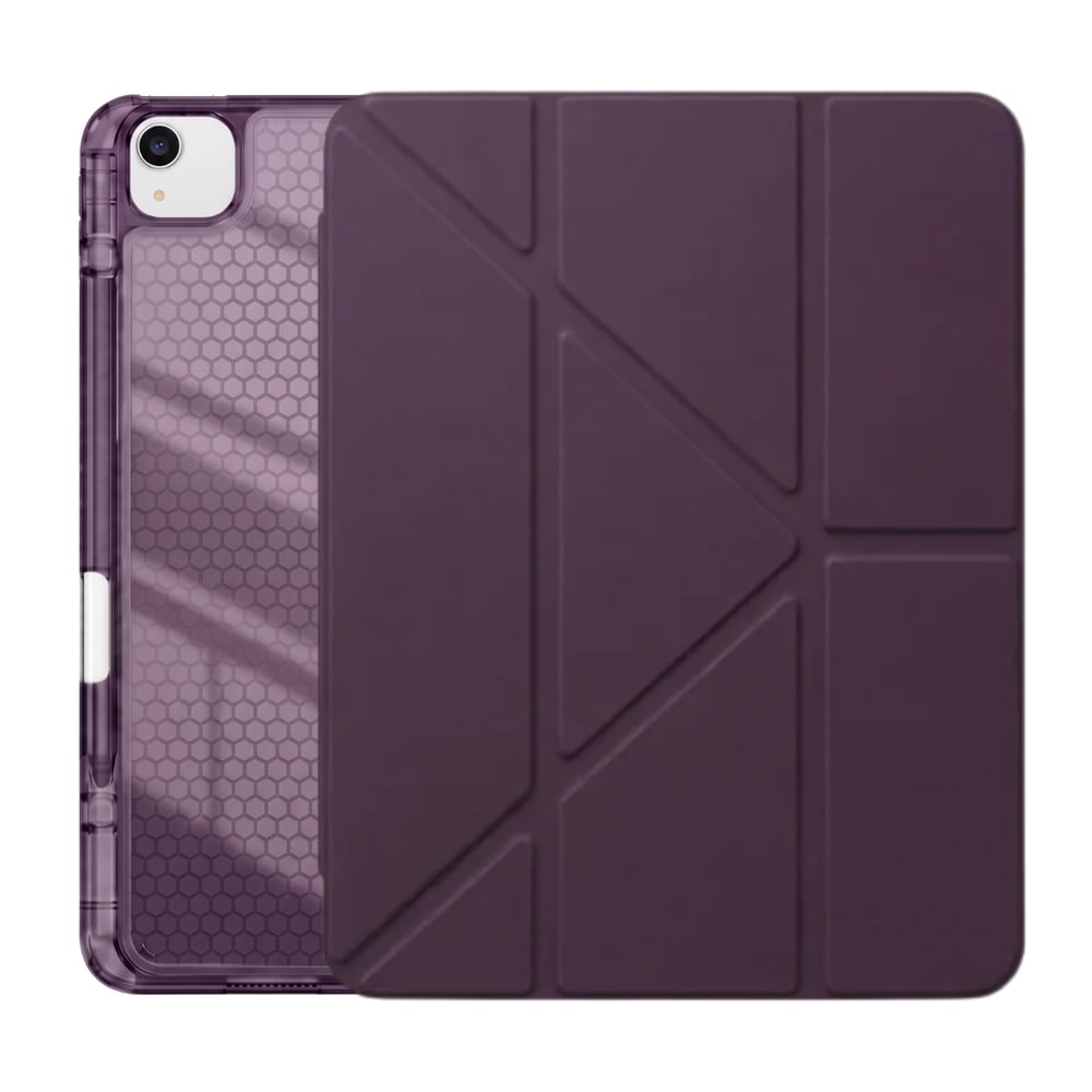 PS iPad Air 13 inç (M4)/(M3)/(M2) Tri Folding Standlı Kılıf - Damson